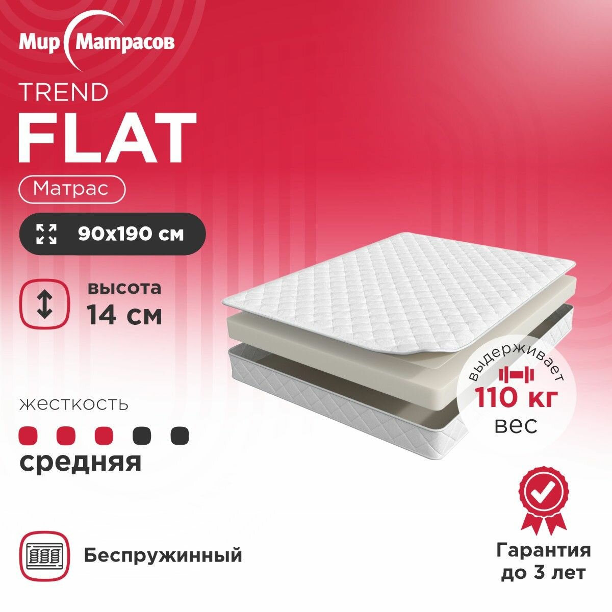 Мир Матрасов Матрас Аскона Матрас Askona Trend Flat 90х190 см