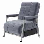 Кресло-кровать Баррни с выкатным механизмом в светло-сером велюре К81 - Изображение 3