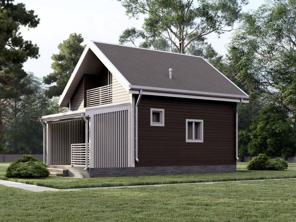 Готовый проект Двухэтажного каркасного дом 6х6 проект Греж