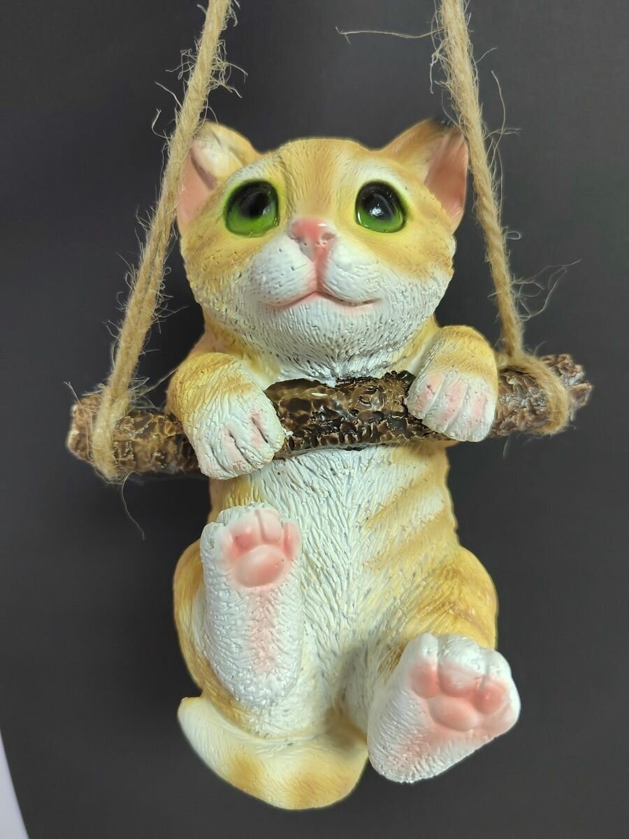 Садовая фигура Барельеф Фигурка садовая подвесная" Котенок на ветке"