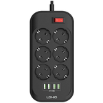 Perfeo сетевой фильтр POWER SPRING, 2500W, 4,0м, 3 розетки, 2USB +1TYPE-C (QC3.0+PD 20W) черный. - Изображение 2