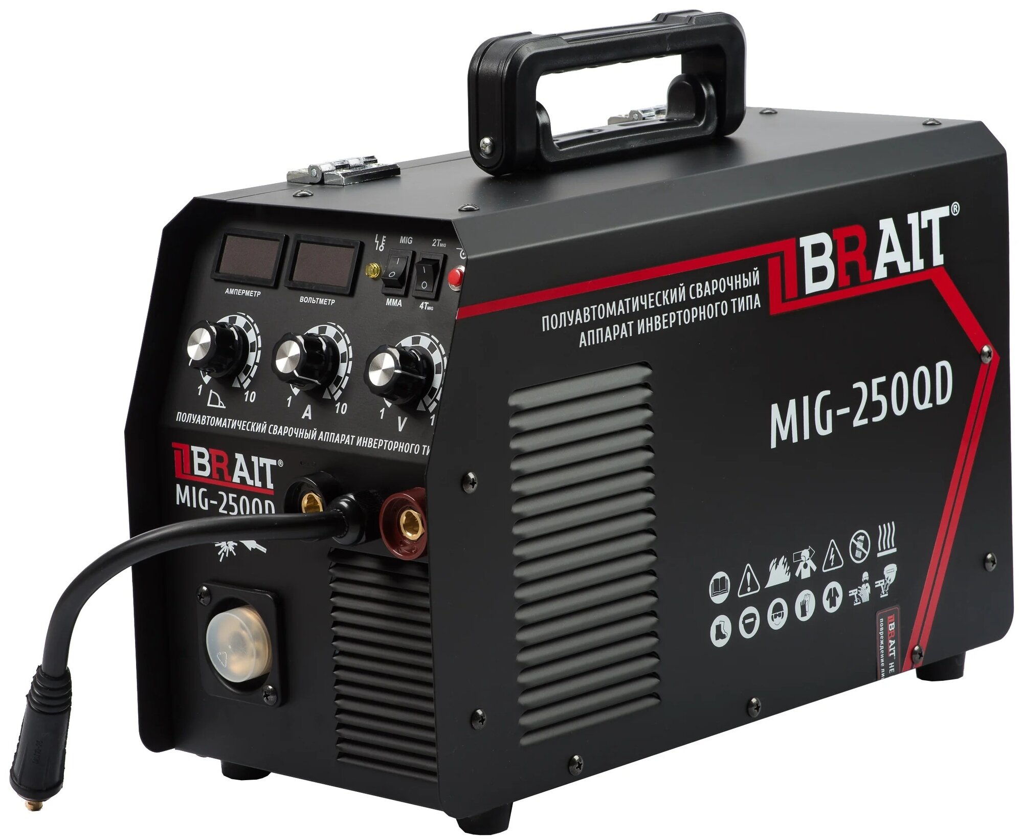 Сварочный аппарат инверторного типа BRAIT MIG-250QD, MMA, MIG/MAG