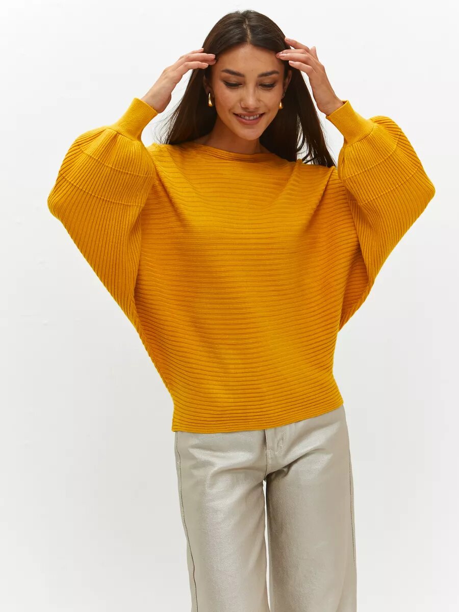 DZHARSTYLE Свитер лонгслив повседневный оверсайз цвет зеленый 44/50 размер