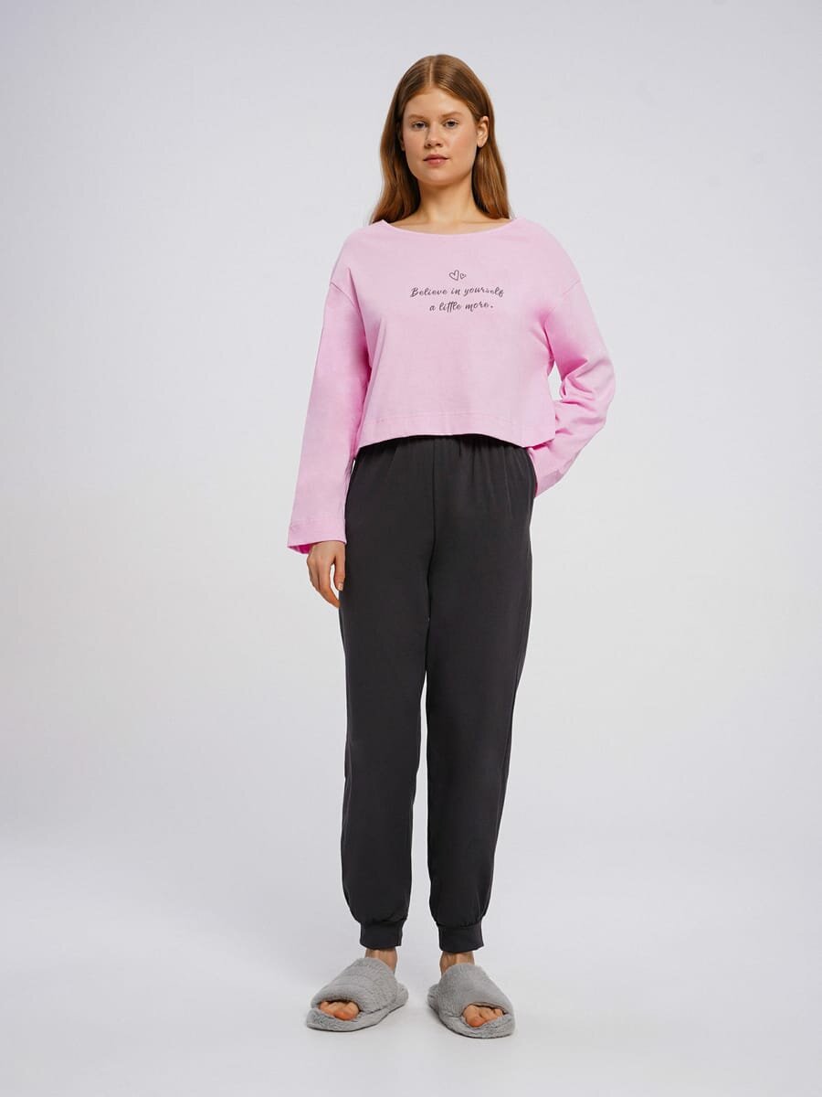 Пижама со штанами и длинным рукавом твое, арт. 100168, розовый, XL