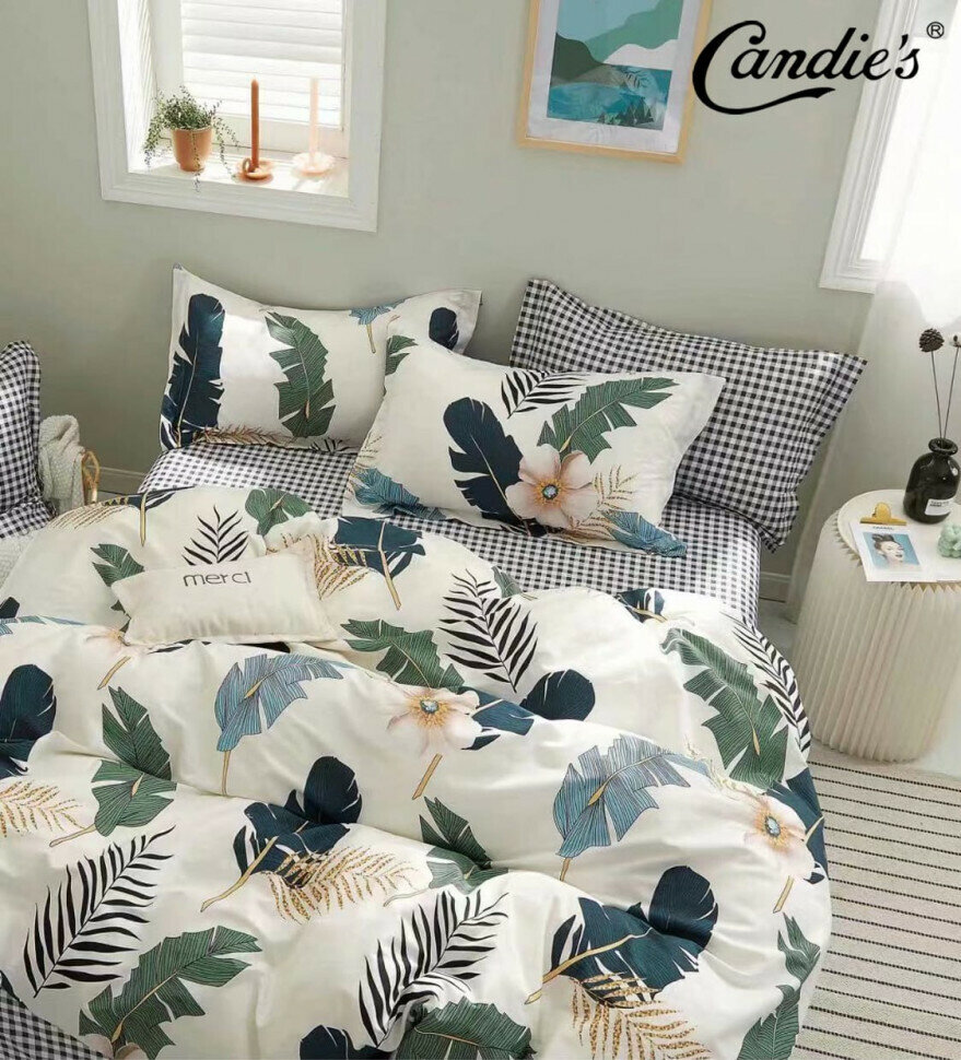 Комплект постельного белья Candie's Поплин на резинке 2х спальный