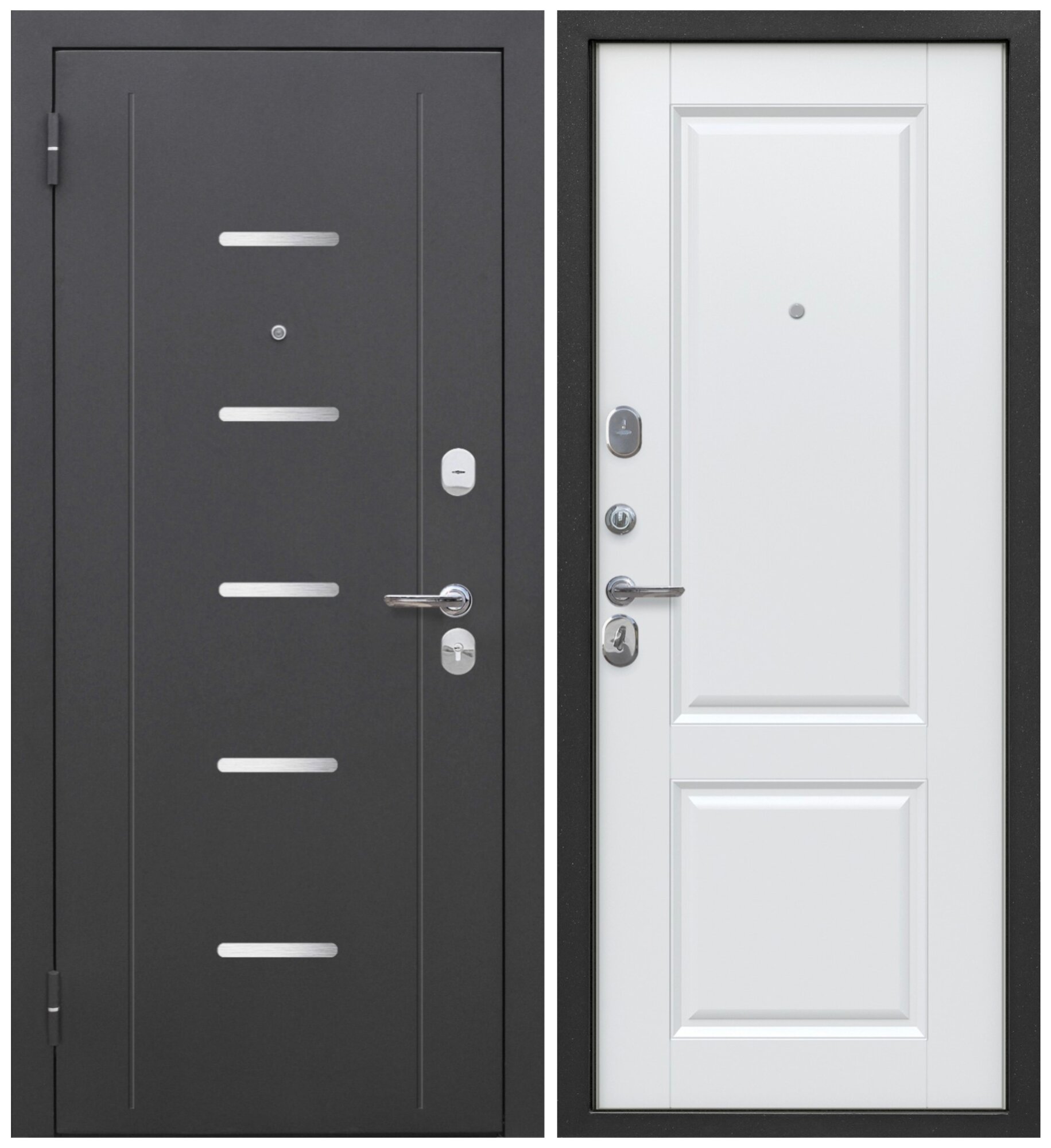 Входная дверь Ferroni 7,5 см Гарда Серебро Велюр Белый Софт