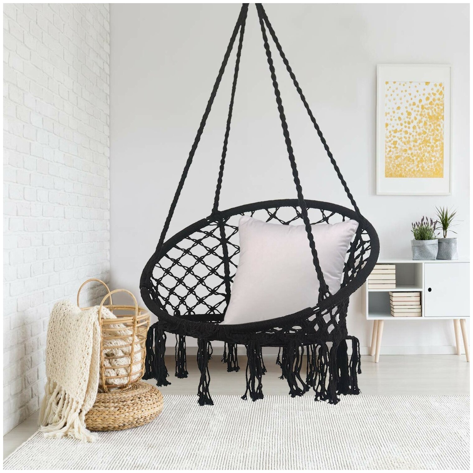 Подвесное плетёное кресло гамак