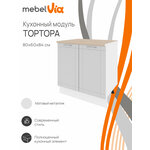 Кухонный гарнитур, столешница Тростник 38мм, Кухня Модена 280см Белый/Дуб Бирюзовый - Изображение 9