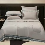 Комплект Постельного белья Семейное Бархатный сатин - Белый / Семейное / простыня 220-240 / пододеяльник 150x220-2шт. / 4 Наволочки 50x70-2, 70x70-2 - Изображение 5