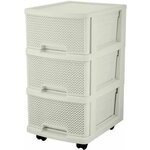 Комод для хранения пластиковый с ящиками кофе - Изображение 2