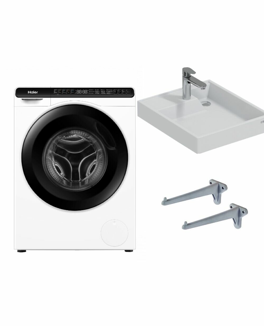 Стиральная машина мини с паром Haier HW50-BP1026 и раковина над стиральной машиной Юпитер мини