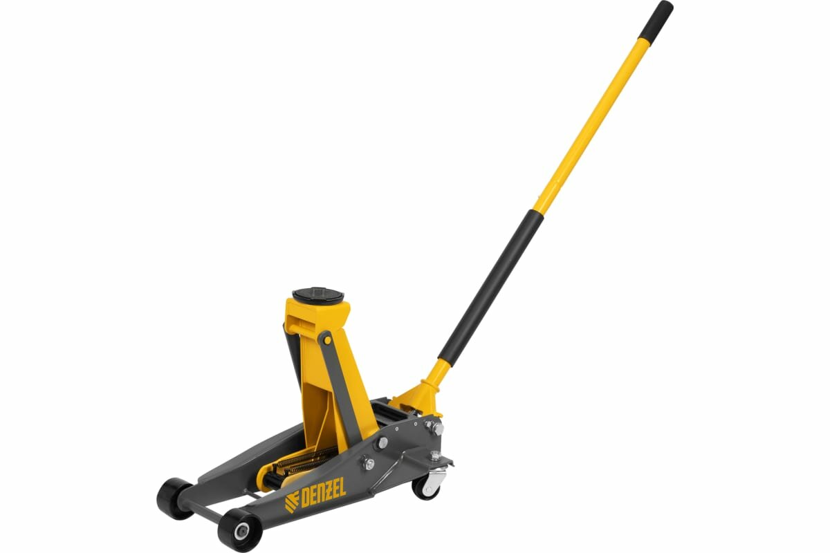 Домкрат гидравлический подкатной Denzel 3 т, 125-470 мм, быстрый подъем, проф 51260