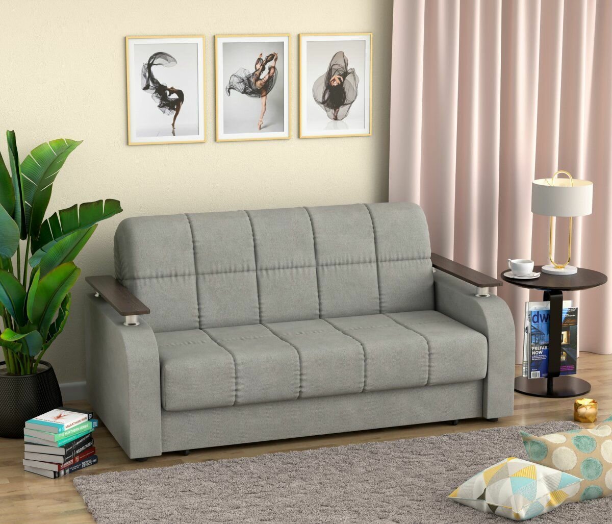 Диван прямой DiHall Диван-кровать Карина прямой серый