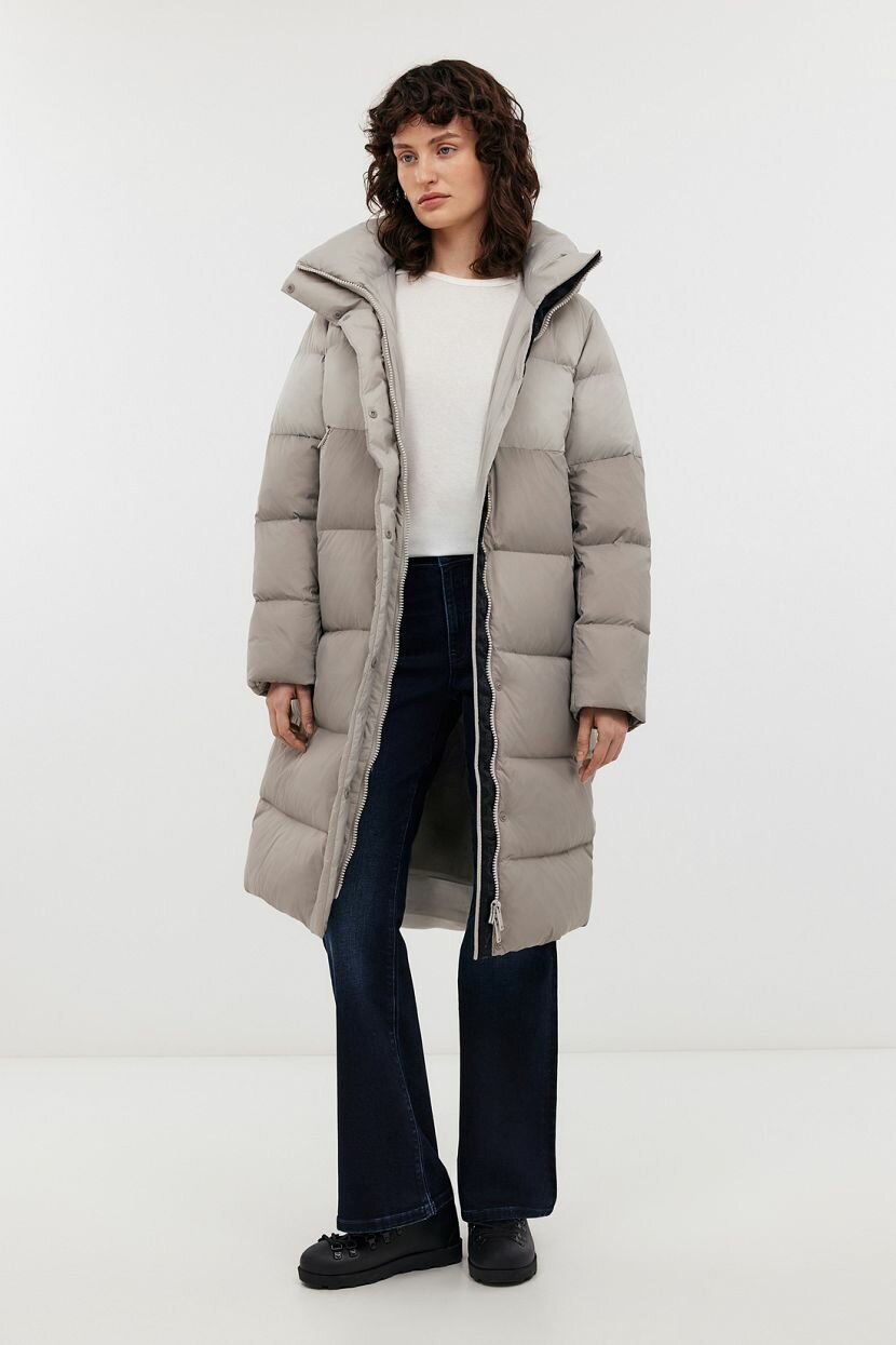 пуховое BAON Пуховое пальто со съемным капюшоном и воротником-стойкой Baon B0224503, размер: XXL, серый