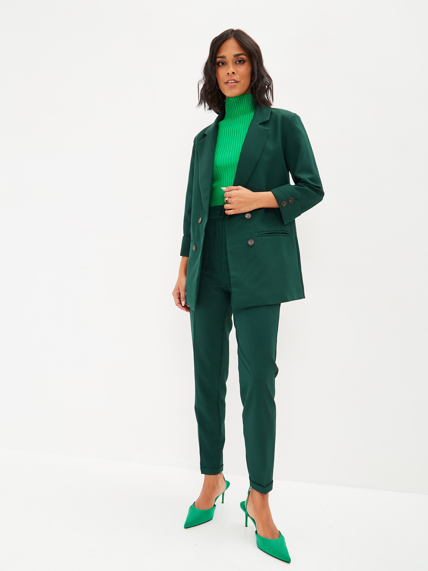 MARTLET Костюм женский короткий рукав, Темно-Зеленый, XXL