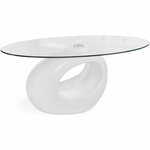 Стол Stone кофейный в гостиную прикроватный прозрачный красный круглый - Изображение 5