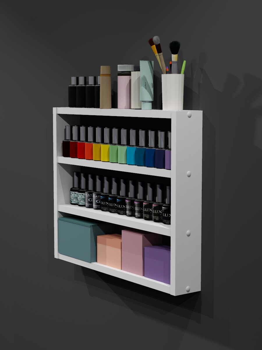 Полка навесная настенная для лаков Лира Лайт