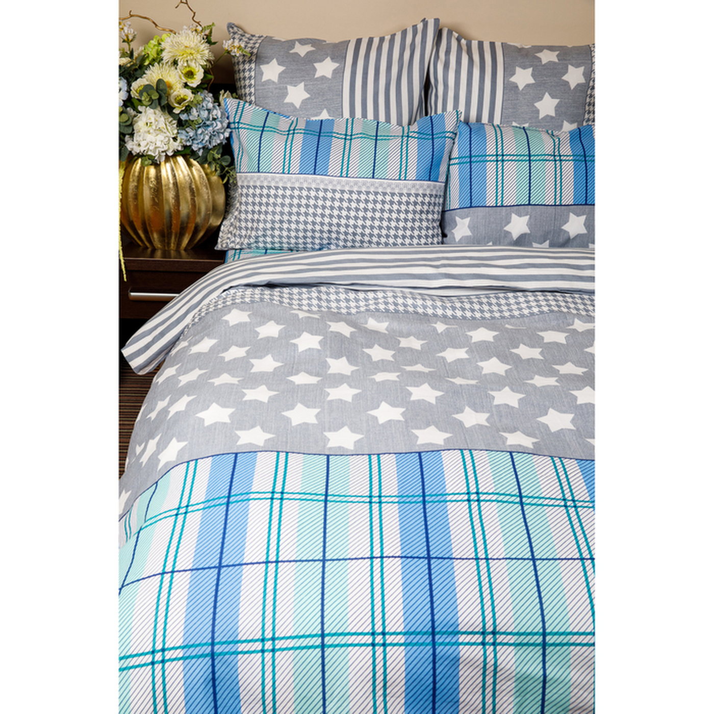 Постельное Белье 1.5-сп, наволо. 50х70,120 г/м2, Бязь, Luisa de Rizzo Джордан 70293-1