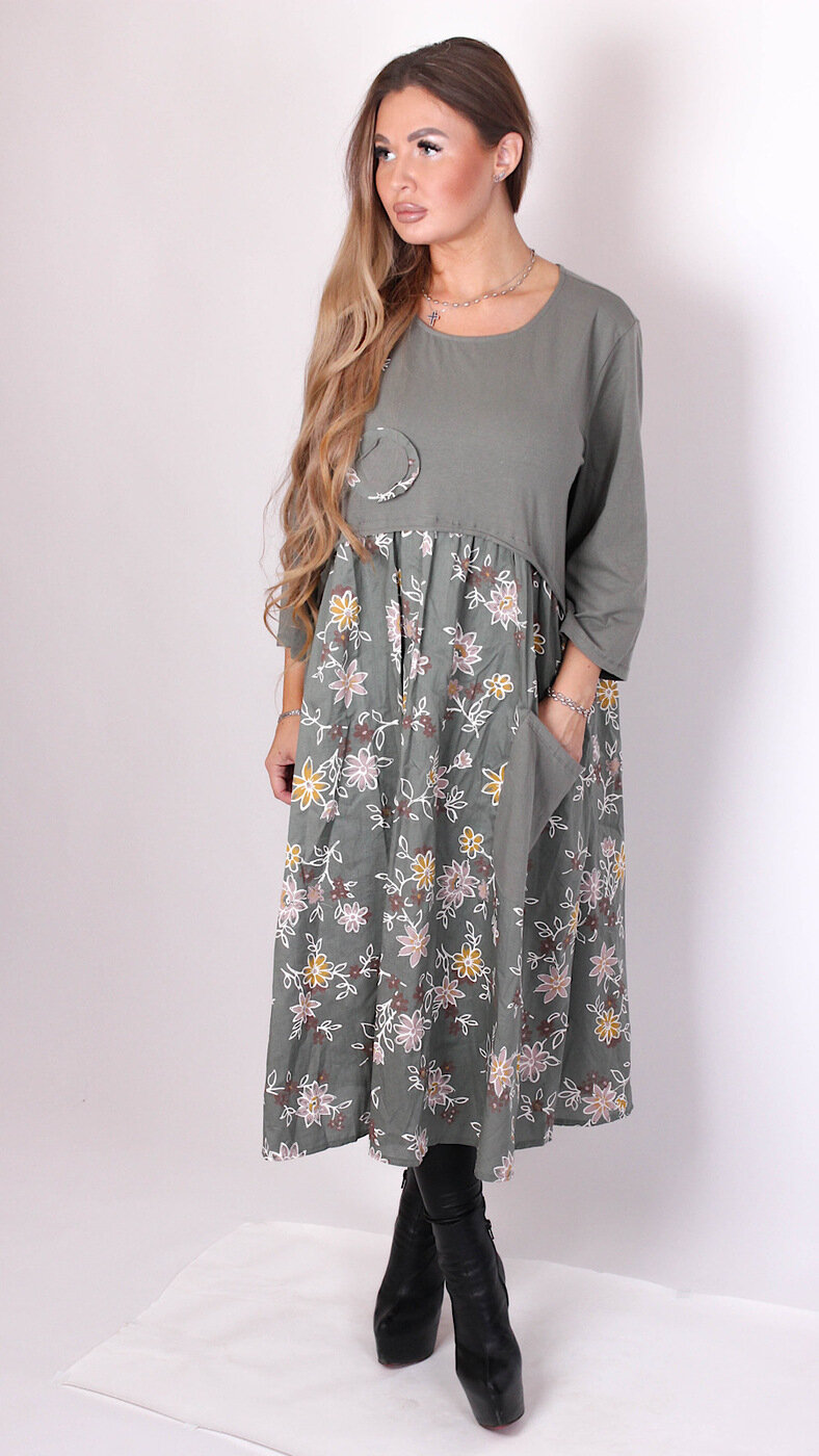 QIANZHIDU Платье женское, размер 52