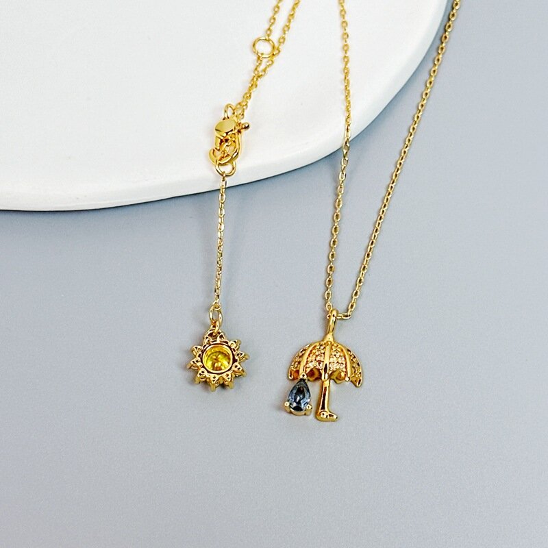 Серьги-зонтики, циркон, маленькие, женские