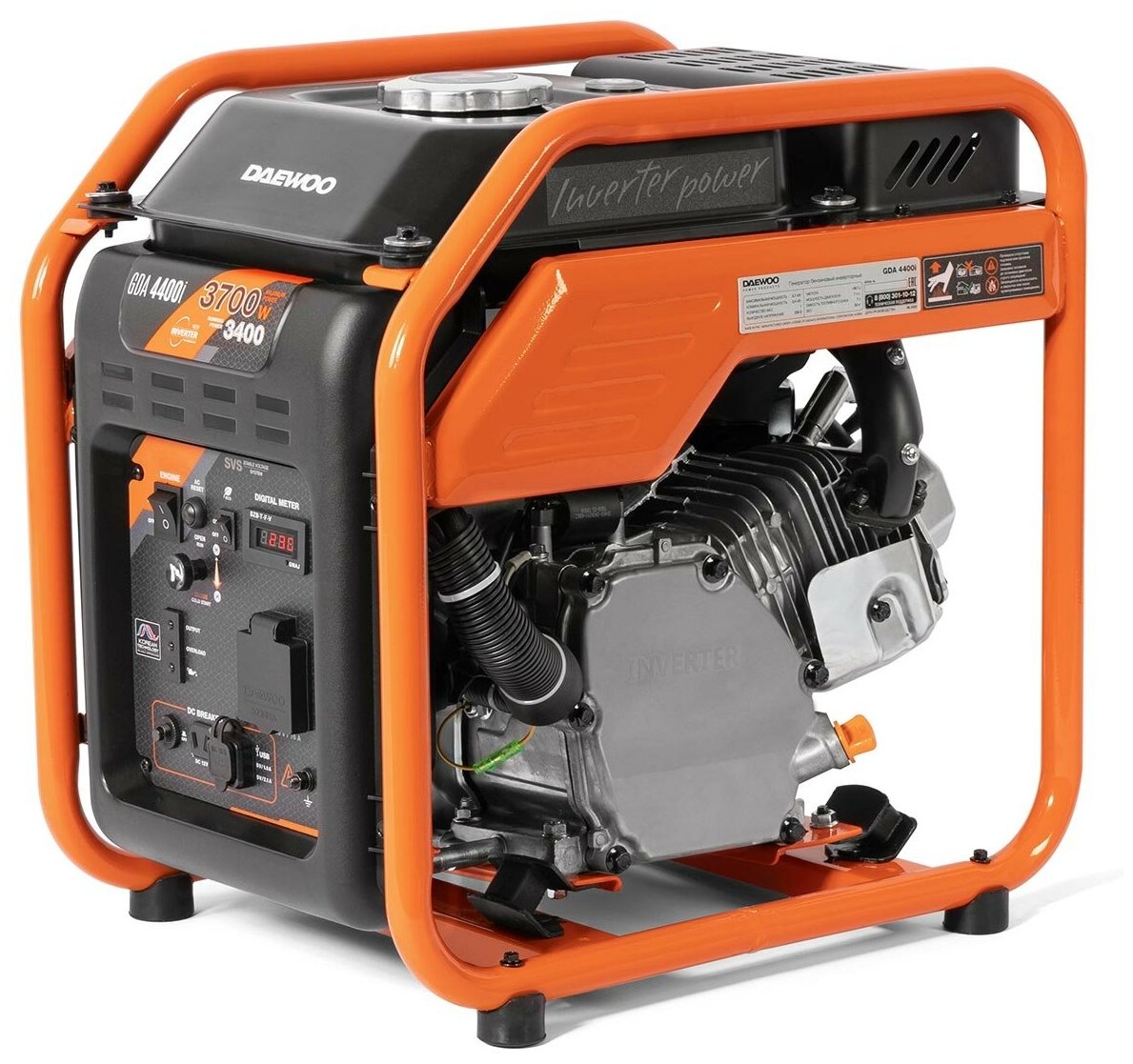 Бензиновый Power Products Инверторный генератор DAEWOO GDA 4400i (3.7кВт, 220В)