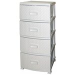 Комод для хранения пластиковый с ящиками кофе - Изображение 3