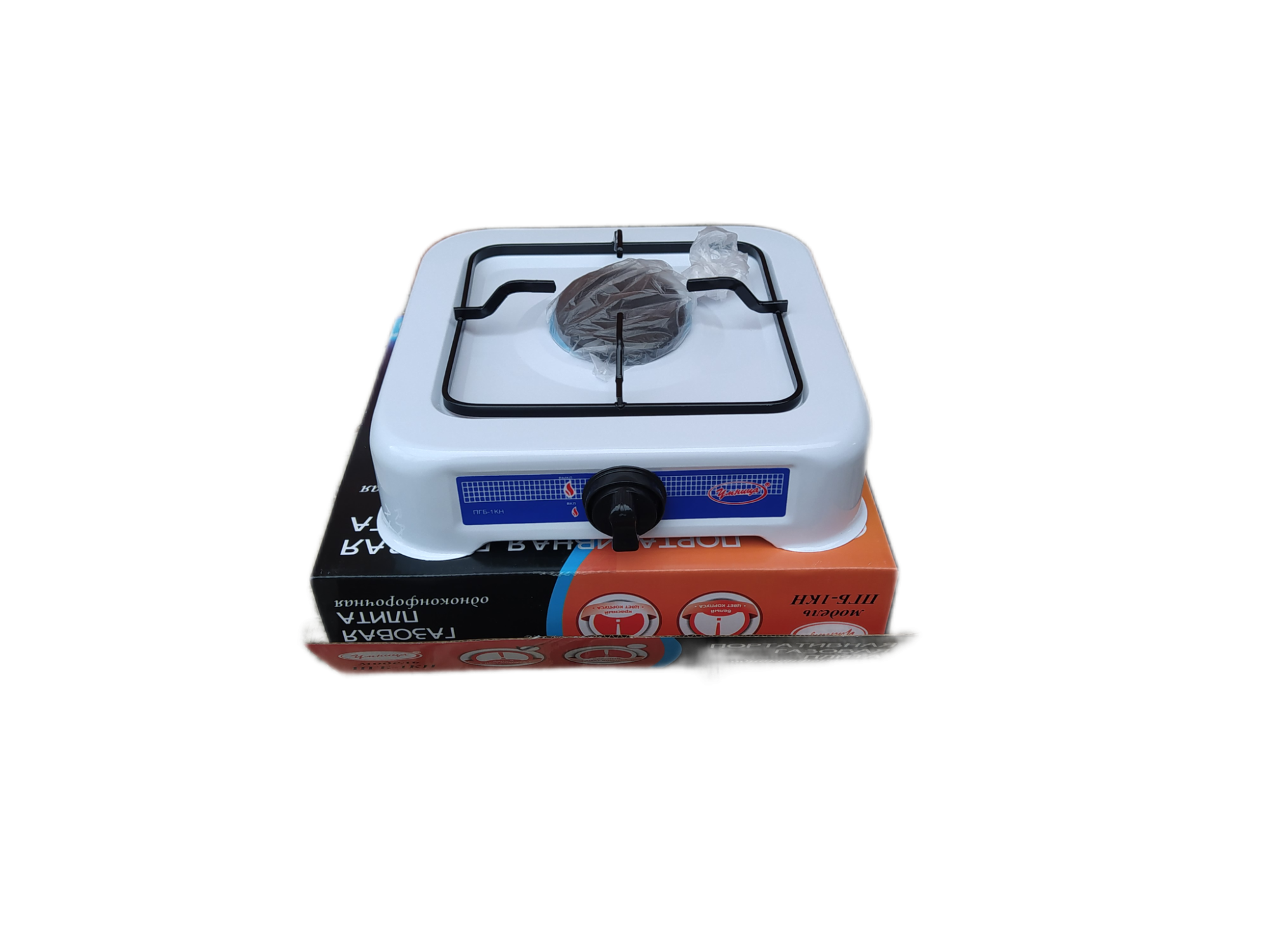 Плитка газовая Умница ПГБ-1КН 1 конфорка, белая