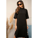 Платье длины мини с вырезом и коротким рукавом, цвет Черный, размер XS 02411819F331 - Изображение 1