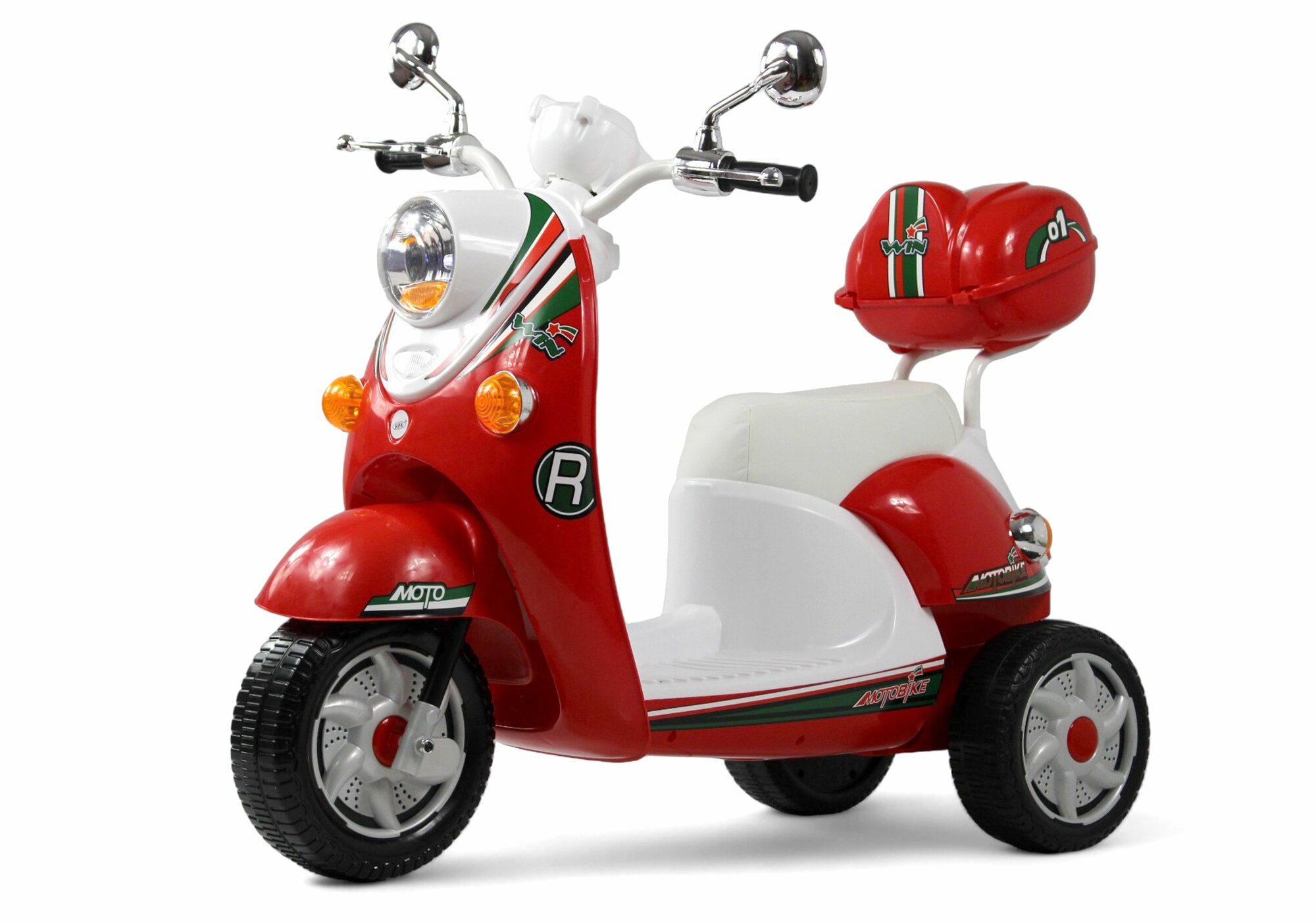 RiverToys Детский электромобиль скутер Z444ZZ красный