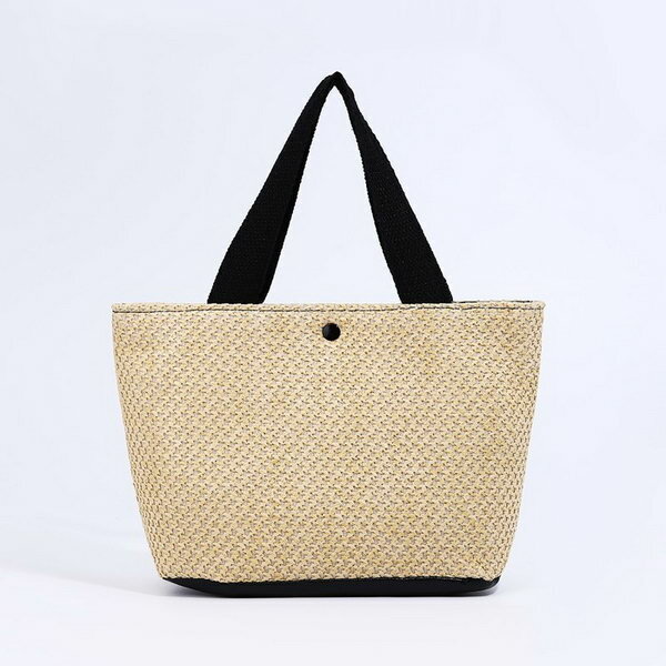 Сима-ленд Сумка-тоут на молнии, цвет бежевый/чёрный