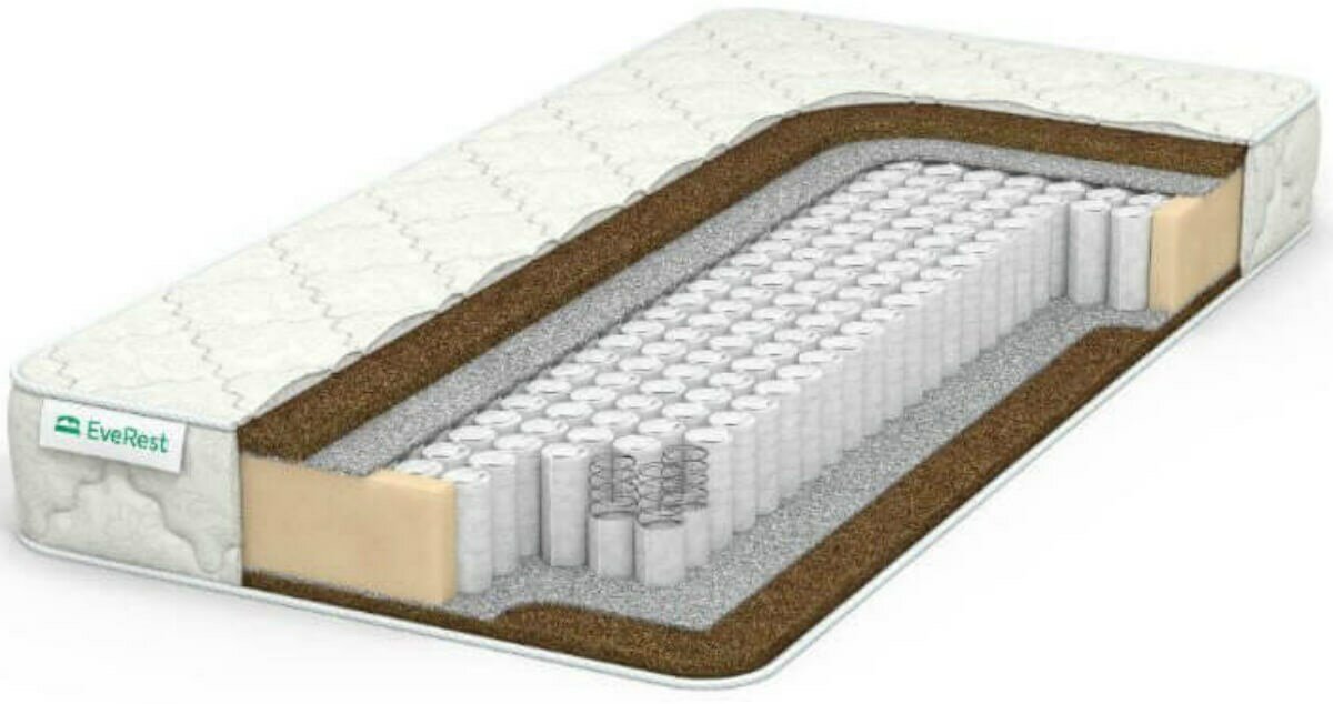 Матрас Everest Хард Бикокос 2 TFK - очень жесткий, пружинный, независимая пружина тфк, 500 пружин 125х195