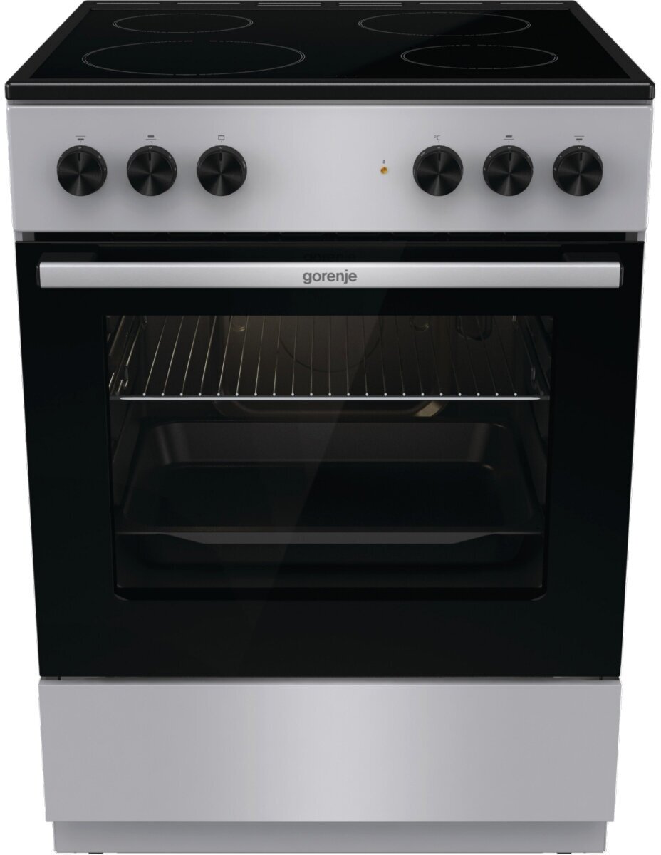 Плита GORENJE/ Тип плиты: электрическая, Тип варочной поверхности: стеклокерамическая, Цвет: серый, Ширина, см: 60 GEC6A11SG