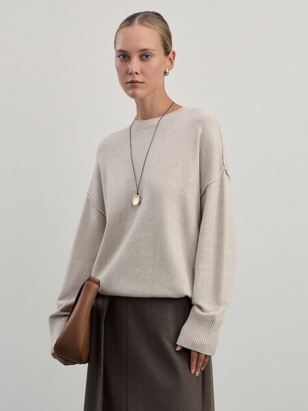 Zarina Джемпер из вискозы со швами, цвет Капучино, размер XL (RU 50), 4420616816-66