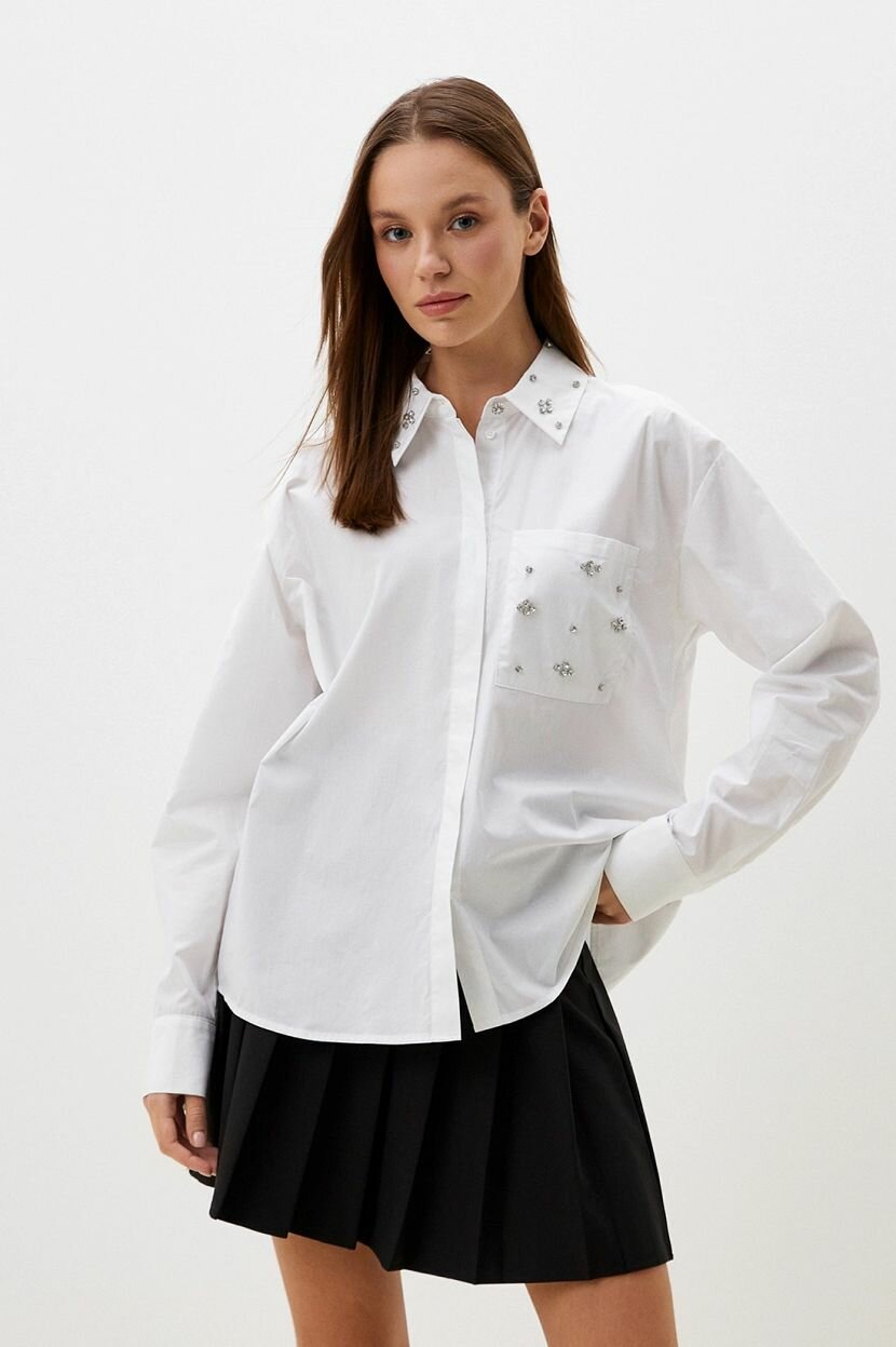 Блузка BAON Рубашка оверсайз Baon B1724514, размер: XL, белый