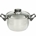 Кастрюля стеклянной крышкой. Размер: 14х8 см. (1,2 л) с антипригарным покрытием, цвет: коричневый. - Изображение 2