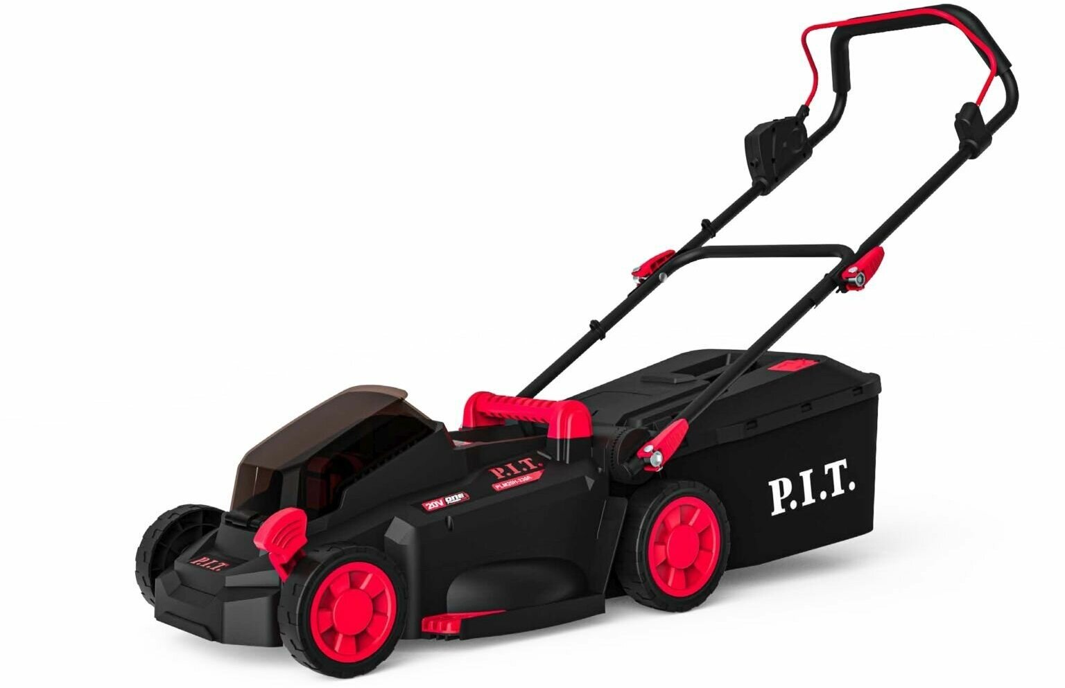 P.I.T. Газонокосилка аккум. PLM20H-330B/1 (20В, шир. кош. 330мм, выс. кош.25-75мм, трав.30л, 1АКБ 4Ач, ЗУ)