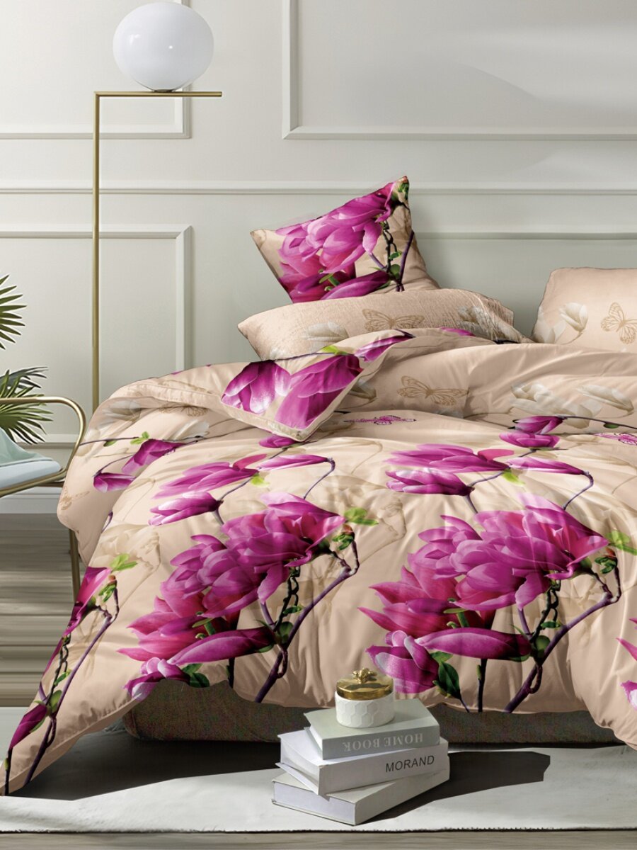 Комплект постельного белья 1,5 спальный, Полисатин, 1 наволочка 70х70 см