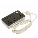 Perfeo сетевой фильтр POWER SPRING, 2500W, 4,0м, 3 розетки, 2USB +1TYPE-C (QC3.0+PD 20W) черный. - Изображение 3