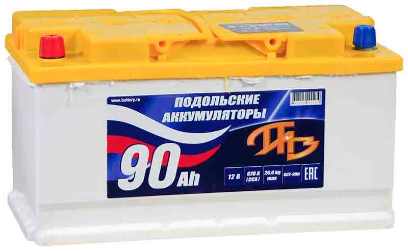 автомобильный ПАЗ Подольские Аккумуляторы 90 А/ч 780 А прям. пол. Росс. авто (353x175x190)