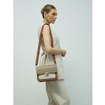 Сумка женская сэтчел AFINA 726 из натуральной кожи цвета тауп - Изображение 3