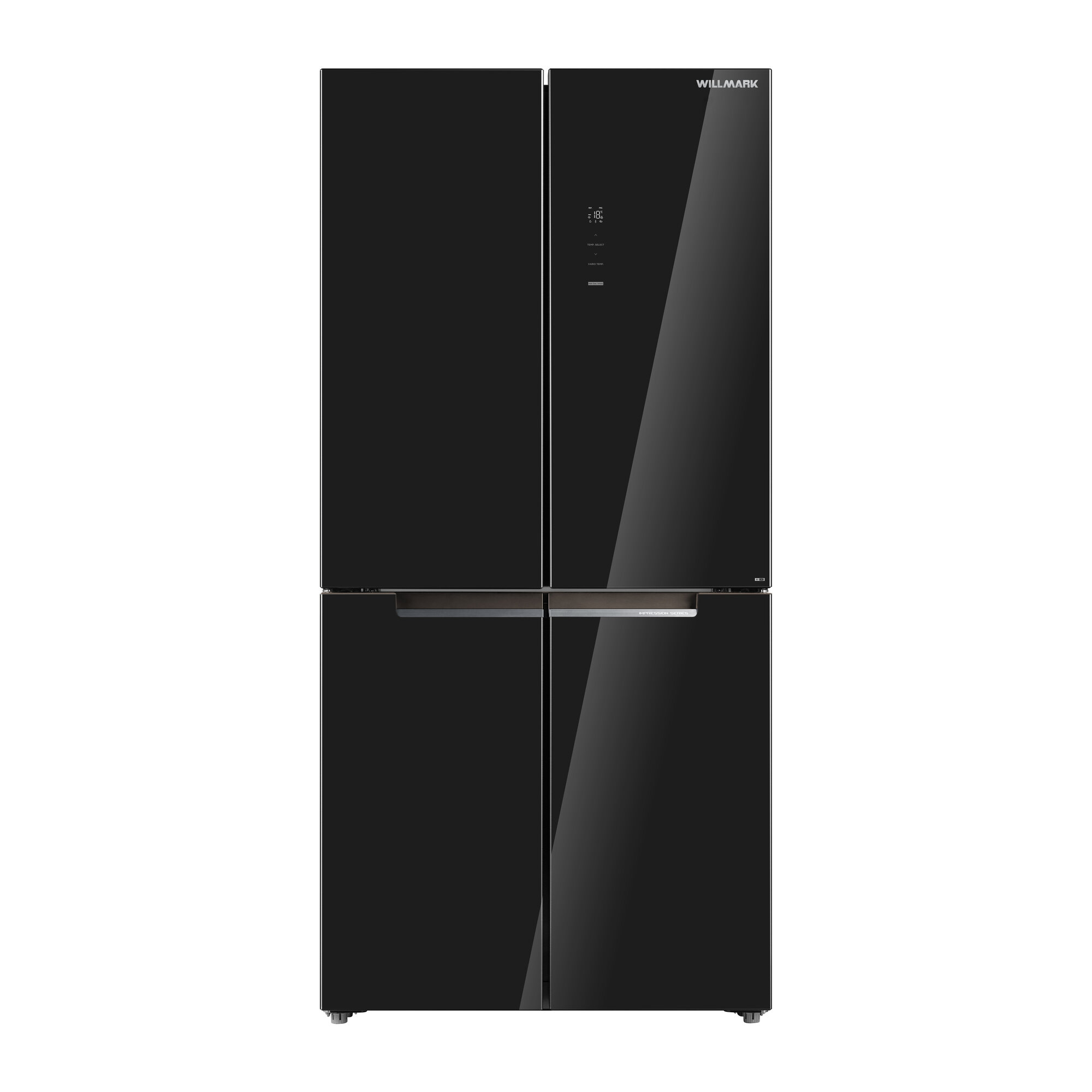 Холодильник WILLMARK MDC-711IGB (519л, Cross door, DUAL INVERTER, Total NoFrost, диспл, стекло, черный)