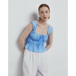 BAON Рубашка с коротким рукавом в полоску из хлопка Baon B6824005, размер: XXL, голубой - Изображение 7