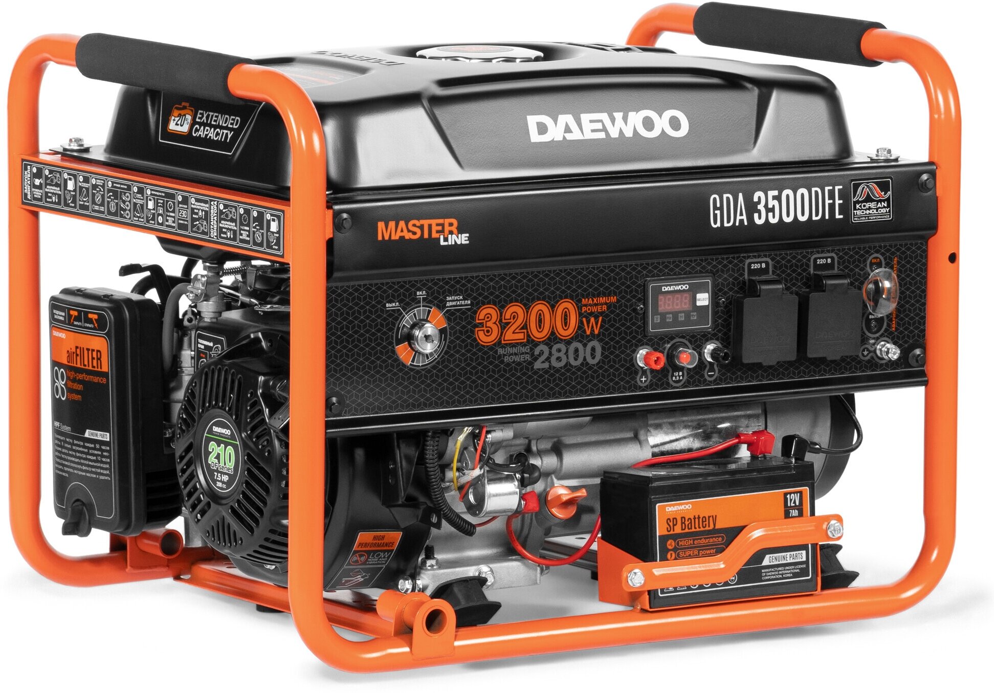 Газо-бензиновый генератор Daewoo Power Products GDA 3500DFE