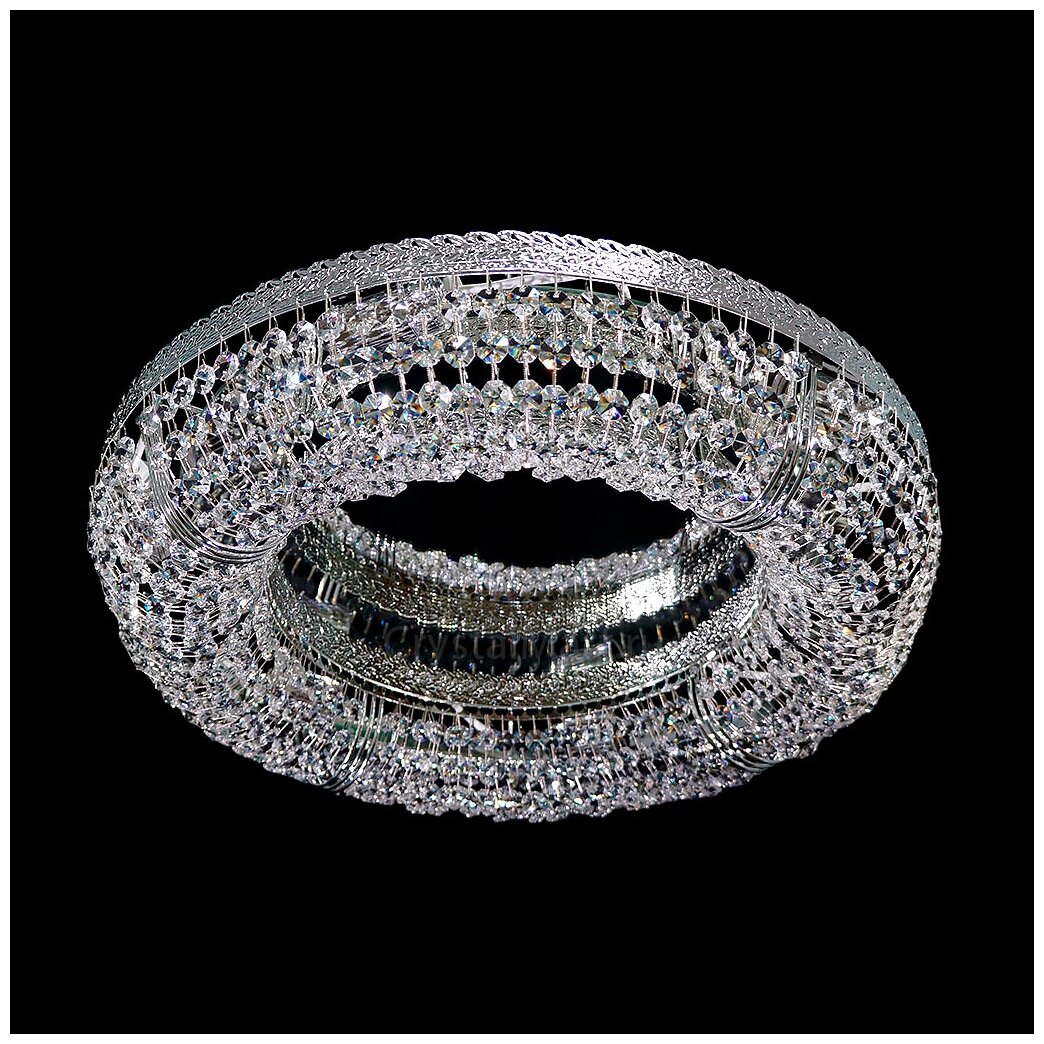 Люстра Гусь-Хрустальный Италия Кольцо, хрусталь, Е27, 360 Вт, кол-во ламп: 6 шт, цвет арматуры: серебристый