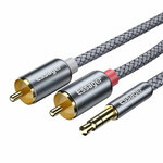 Аудио кабель Jack 6,3 mm моно (папа - папа) / кабель акустический джек 6.35 / для микрофонов, гитар, усилителей / 3 метра - Изображение 1