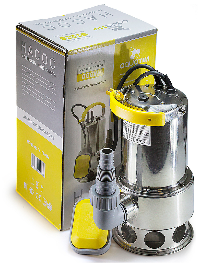 AquaTIM Фекальный насос с поплавком в нержавеющем корпусе 1100Вт