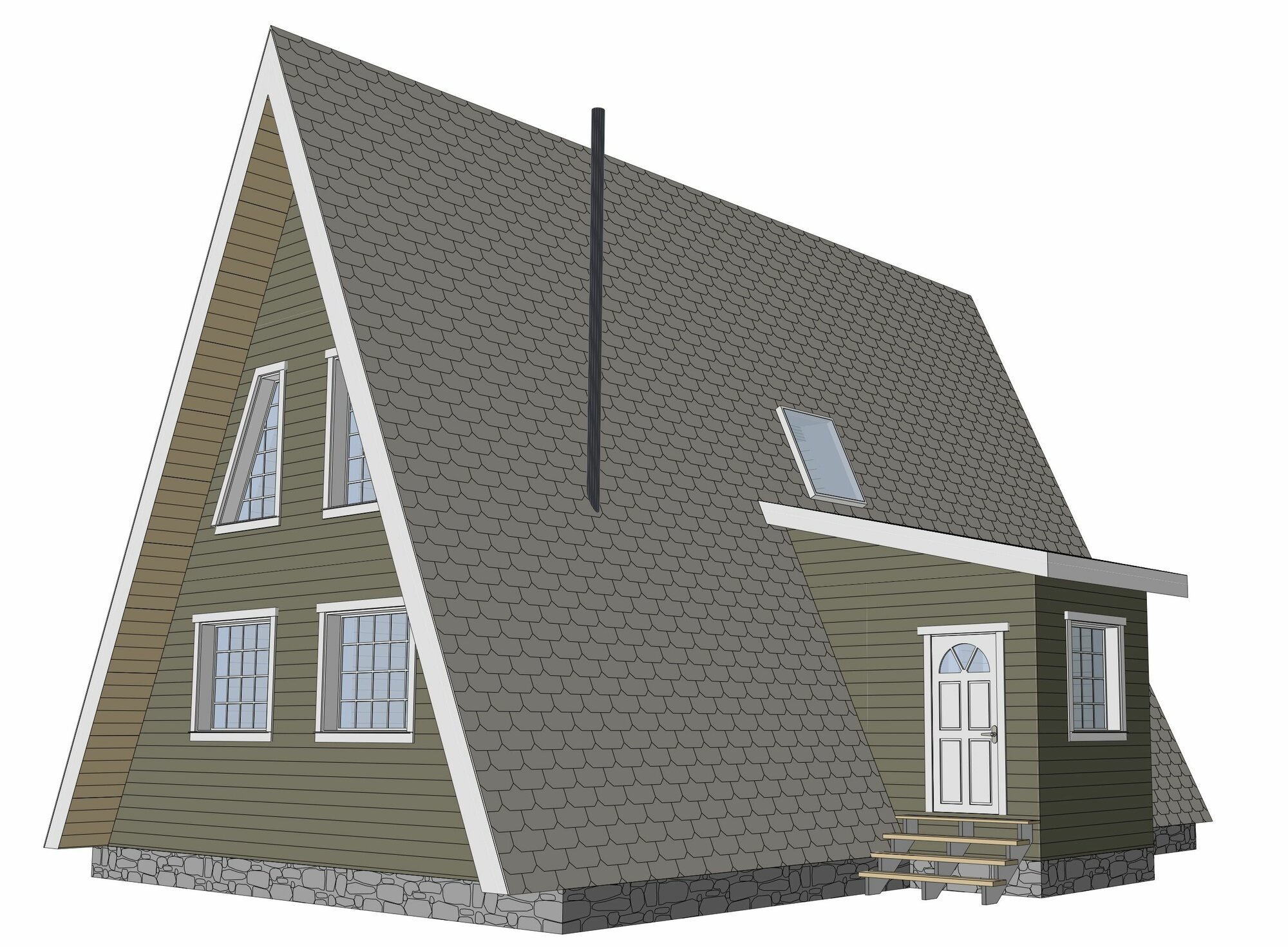 Готовый проект каркасного дома А-фрейм 10х12, площадью 152 м2