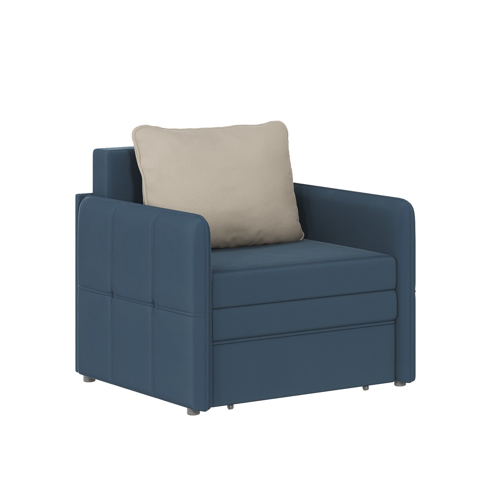 Кресло-кровать Баррни с выкатным механизмом в светло-сером велюре К81