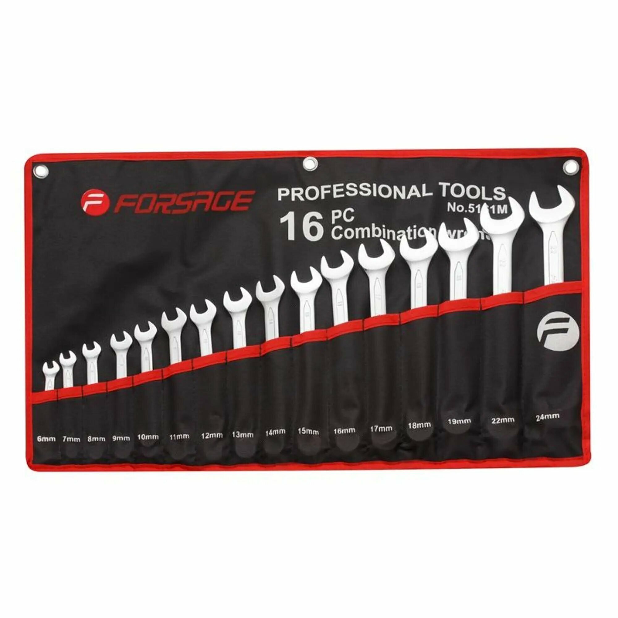Набор ключей комб-х в сумке 16 предм 6-24мм Forsage F-5161P