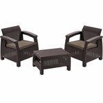 Набор садовой мебели столик и два кресла с подушками Patioli Киото Дуэт цвет шоколад - Изображение 3